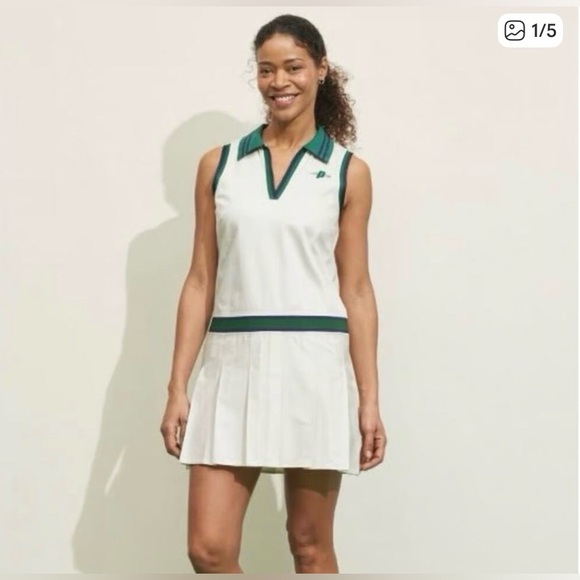 Prince Other - Prince Pickleball Sleeveless Tennis Dress White Green Pleated Skirt Size - L